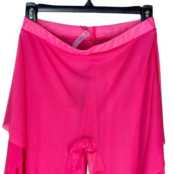 Fashion Nova Mesh Flounce Sunshine See Through Cover Up Pants in Fuchsia L NWT - Picture 7 of 13